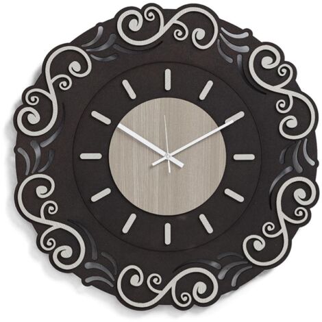 Orologio tondo parete D30 senza numeri in legno laminato RSN