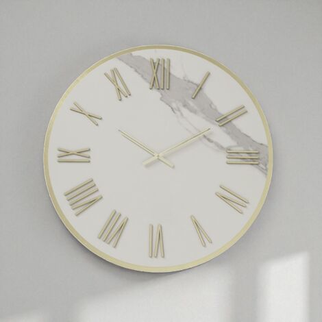 Orologio ZEPHYR rotondo D40 cm in kerlite Avorio con dettagli Oro