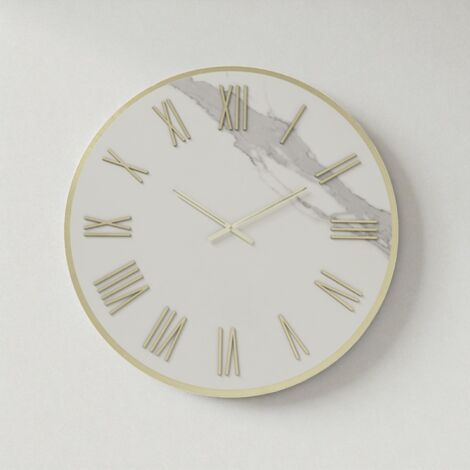 Orologio ZEPHYR rotondo D60 cm in kerlite Avorio con dettagli Oro