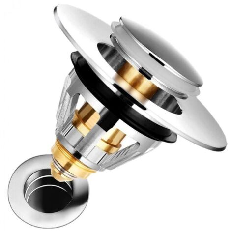 Or,Promotion Filtre de vidange universel pour lavabo, Anti Bloqué Inoxydable Bouchon lavabo poussoir bloque ,bonde de lavabo ,Flitre Cheveux Anti Odeur pour Les Trous de 1.33” à 1.49”