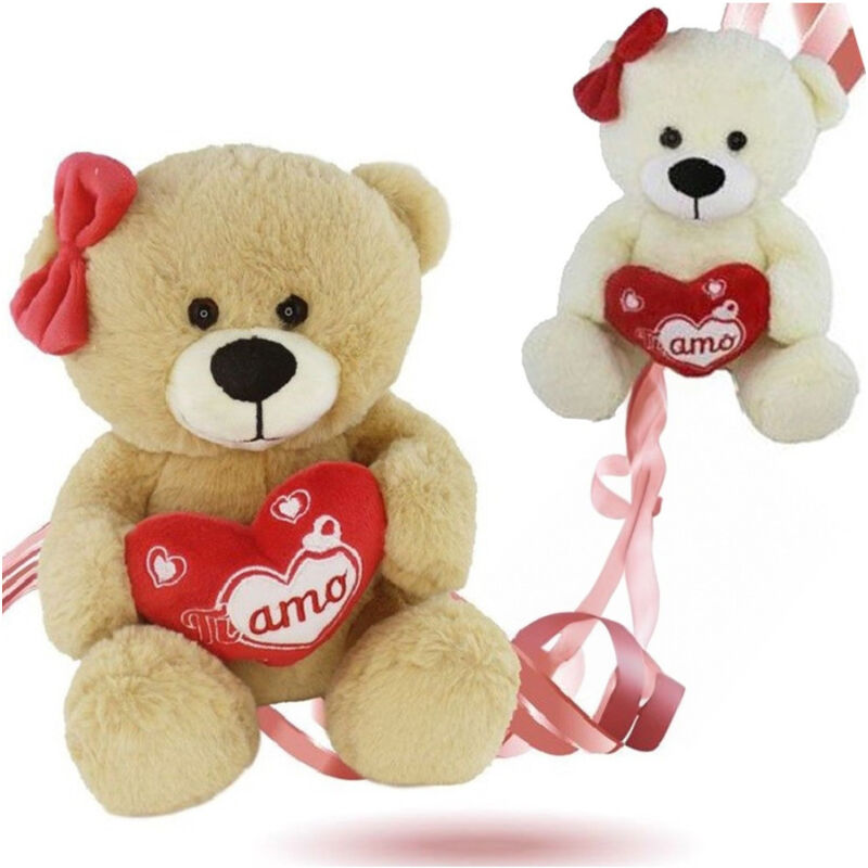 Trade Shop Traesio - Trade Shop - teddybär plüsch mit herz aufschrift ich liebe dich schleife 22 cm valentinstag 92614 -