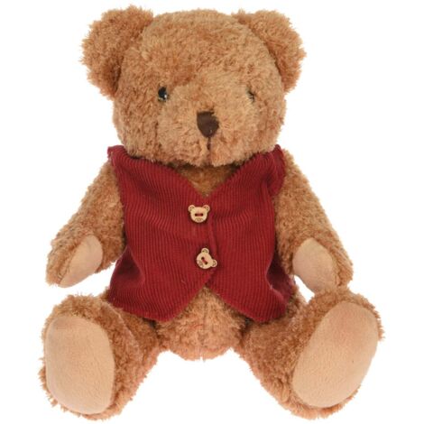 Orsetto peluche soffice decorazione natalizia per interno da 19 cm -Blu