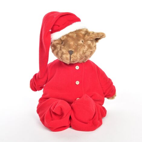 Orso natalizio con pigiama in tessuto per decorazione natalizia -40 cm