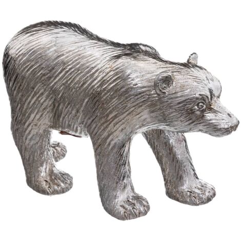 Orso oggetto in resina argentata l20cm - Feeric lights & christmas