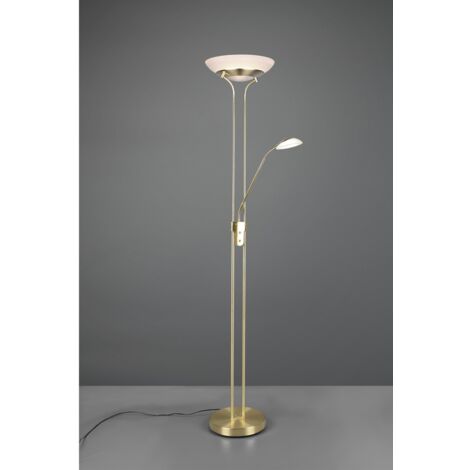 Orson Ottone Trio Lighting Lámpara de pie Led con doble foco de lectura