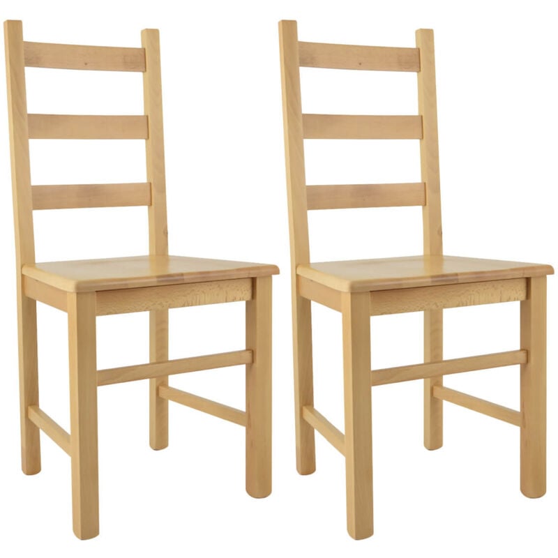 Altobuy - orta - Lot de 2 Chaises Naturelles et Assises en Bois