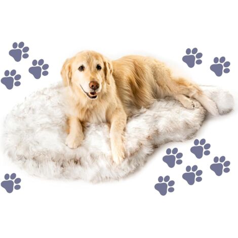 Orthopädisches Hundebett für große Hunde, aus weichem und flauschigem Kunstfell, mit Memory-Schaum zur Schmerzlinderung