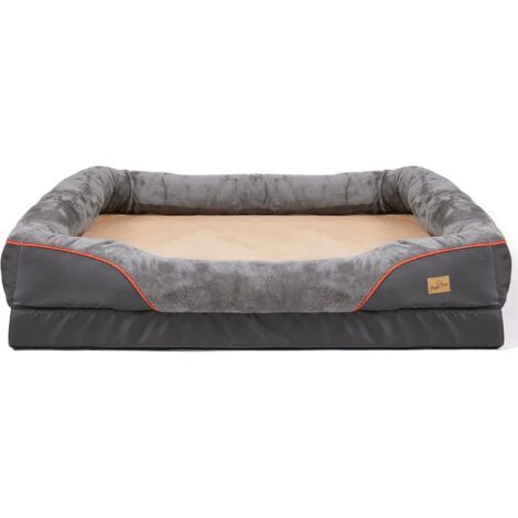 Orthopädisches Hundebett Hundekissen Haustierbett Hundekorb Tierbett Hundesofa, Bezug abnehmbar & waschbar, gelenkschonend, Grau XXXL: 135x100x33 cm