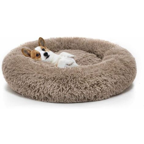 Orthopedic Dog Bed Comfortable Donut Cuddler Round Dog Bed Ultra Soft Washable Dog and Cat Cushion Bed (70cm,Brown)