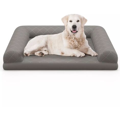 Orthopedic Dog Bed Medium Small Dogs Egg-Foam Dog Crate Bed w/ 3-Side Bolster