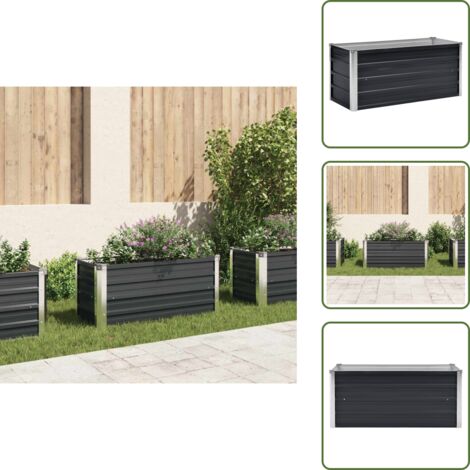 Orto per balcone - vidaXL Fioriera per Giardino Antracite 100x40x45 cm in Acciaio Zincato - Orto per patio