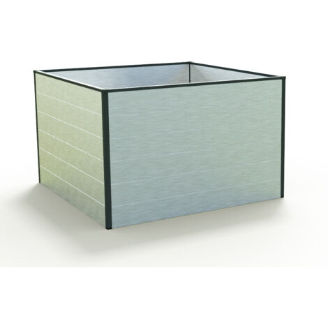 Orto rialzato GFP in alluminio Christina - 119x119x77 cm dimensionalmente stabile e resistente alle intemperie, alluminio naturale