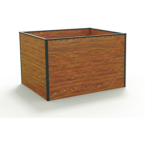 Orto rialzato GFP in alluminio Christina - 119x119x77 cm dimensionalmente stabile e resistente alle intemperie, look legno