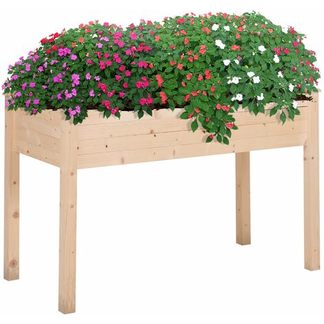 Orto Urbano Pensile in Legno con Fodera in Tessuto 122.5x56.5x76 cm