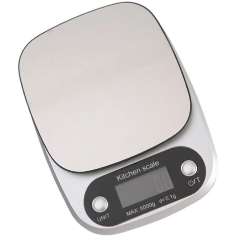 Ortviai Balance de Cuisine Numérique de Haute Précision - 5 kg / 0,5 g - Plateforme en Acier Inoxydable Antirouille - Écran LCD Clair - Conversion d'Unités et Design Compact