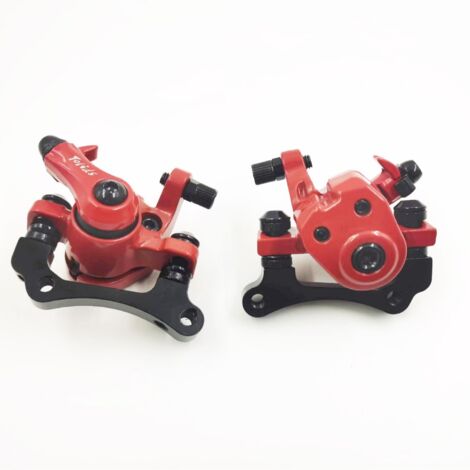 Ortviai Étrier de Frein à Disque KUGOO M4 Rouge, 10 Pouces Trottinette Électrique, Paire 2 Pièces, Sécurité Routière Contrôle Freinage, 71x55mm