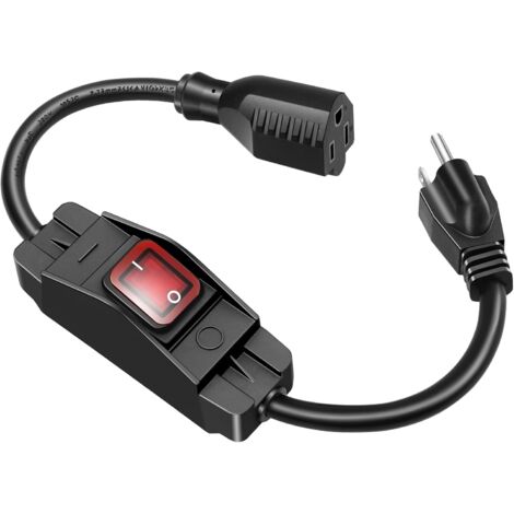 Ortviai Interrupteur à Bascule Étanche IP65 16/25A avec Câble, Roker Tondeuse Extérieur PA66, Adaptation Environnement Durabilité Équipement, 100-240V