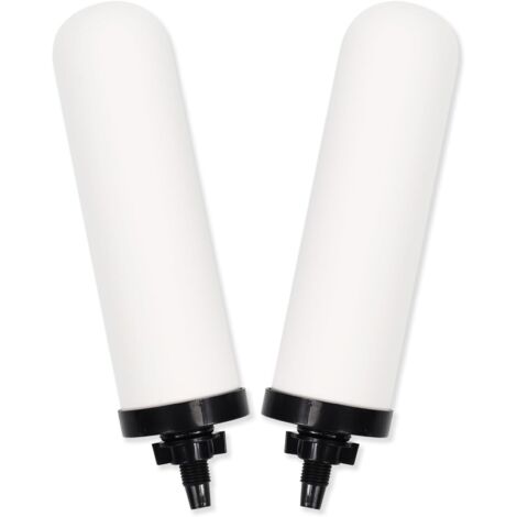 Ortviai Lot de 2 Bougies Filtrantes en Céramique 7 Pouces - Filtres de Rechange avec Charbon Actif pour Système de Purification par Gravité Berkey, British Berkefeld - Filtration Microporeuse Haute Pe