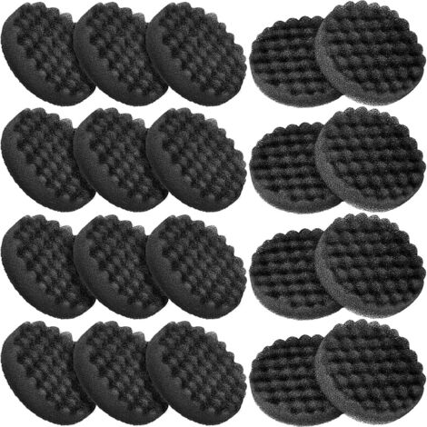 Ortviai Lot de 20 Mousses Filtrantes "Type Œuf" pour Fluval FX4, FX5, FX6 - Éponges de Rechange pour Filtre Canister d'Aquarium - Tampons de Filtration Bio-Mécanique Noir - 17 x 17 x 4 cm