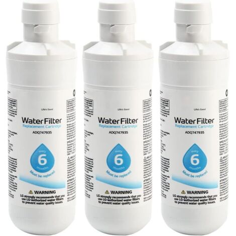 Ortviai Lot de 3 Filtres à Eau pour Frigo Américain LG - Compatible avec LT1000P, LT1000PC, LT1000PCS - Cartouche de Rechange ADQ747935, MDJ64844601 - Filtre Réfrigérateur Haute Performance