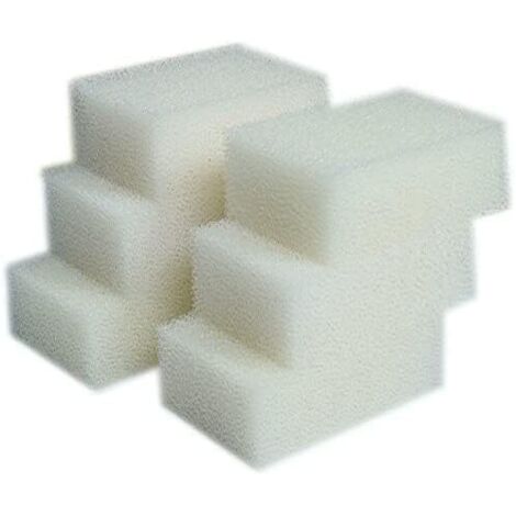Ortviai Lot de 6 Mousses de Filtration pour AquaClear 70 (300) - Tampons Filtrants de Rechange pour Filtre d'Aquarium de 70 Gallons - Éponges de Filtration Mécanique Haute Densité - Blanc