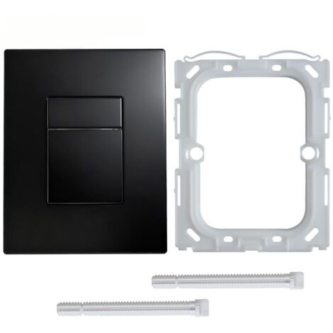 Ortviai Plaques de Commande compatibles avec GROHE Even - Noir Mat - Double Touche pour Réservoir GD2 - 156x197mm - avec Accessoires Montag