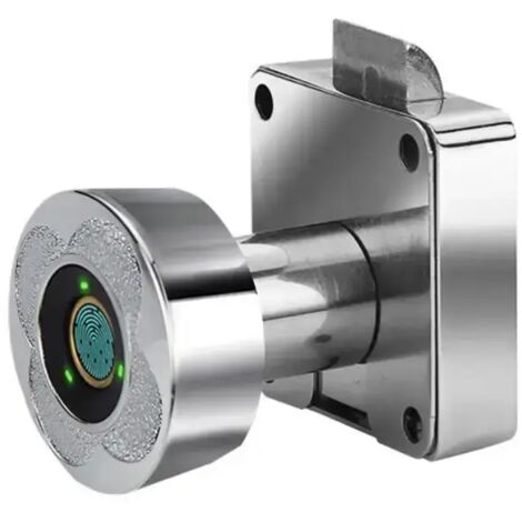 Ortviai Serrure Tiroir Intelligente à Empreinte Digitale - Verrou Automatique pour Meubles, Casiers et Bureaux - Installation Facile DIY - Argent