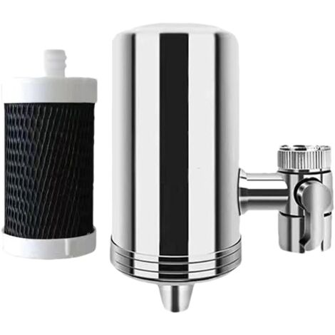 Ortviai Système de Filtre à Eau pour Robinet - Purificateur d'Eau Potable Compact avec Cartouche Anti-Calcaire et Charbon Actif - Filtration Haute Performance - Installation Facile pour Évier - 1 Unit
