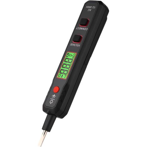 Ortviai Testeurs de Tension Sans Contact HT89 - Stylo Détecteur Digital 12-300V - Écran LCD Rétroéclairé et Alarme LED/Buzzer - Outil Électricien
