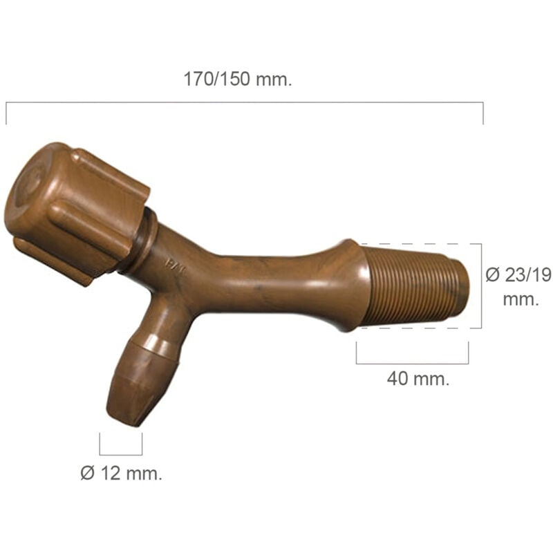 Oryx - Robinet tonneau plastique numéro 2 pour 150 litres