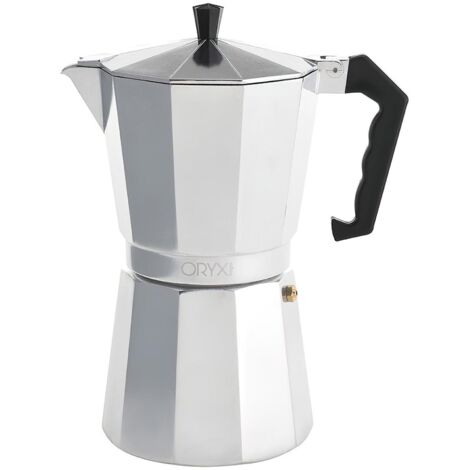ORYX cafetera aluminio 12 tazas (600 ml.) classic , Cafetera Aluminio Italiana Clasica- Capacidad para 12 tazas de café (600 ml.)- Apta para vitrocerámica, placa eléctr