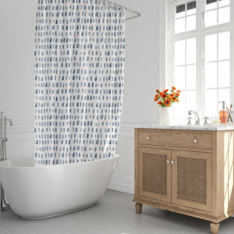 ORYX Cortina Ducha Matrix Azul 180x200 cm. Impermeable