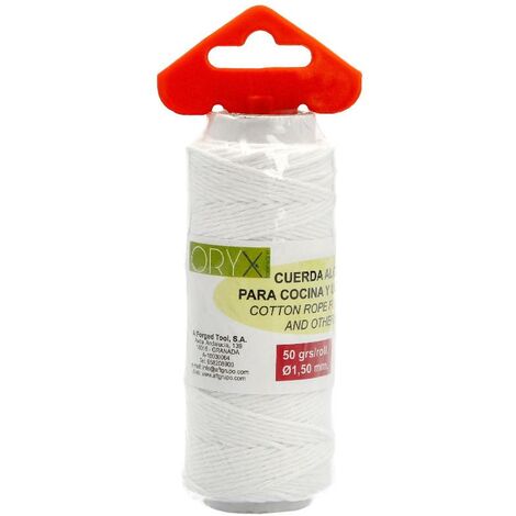 ORYX cuerda algodón carnicero 50 gr. rollo ø1,50 mm. , Cuerda / soga algodón carnicero..- 50 gramos por rollo.- Diámetro: 1,50 mm.- Gran resistencia.- Artic