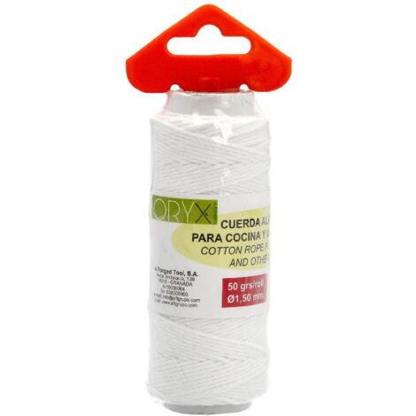 ORYX cuerda algodón carnicero 50 gr. rollo ø1,50 mm. , Cuerda / soga algodón carnicero..- 50 gramos por rollo.- Diámetro: 1,50 mm.- Gran resistencia.- Artic