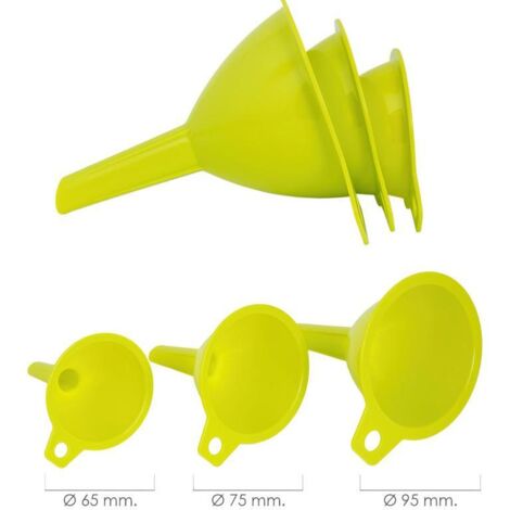 ORYX embudos plástico cocina ø 65 / 75 / 95 mm. (set 3 embudos)