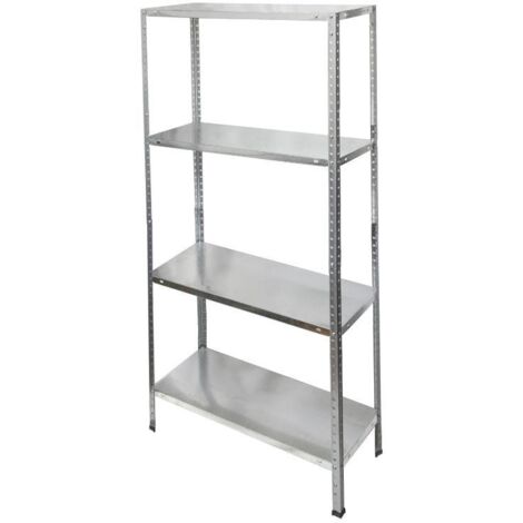 ORYX Estanteria Acero Galvanizado con 4 Baldas 150x75x30 cm. Baldas ajustables. Peso maximo 120 Kg.