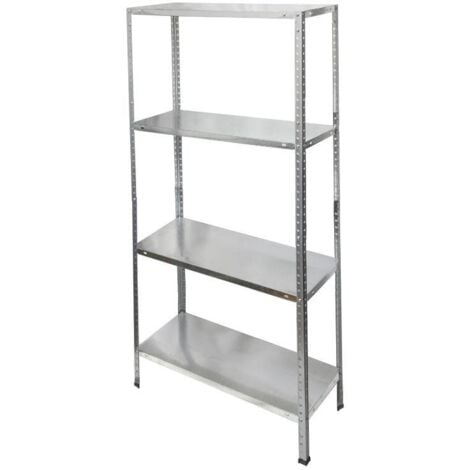 ORYX Estanteria Acero Galvanizado con 4 Baldas 150x75x30 cm. Baldas ajustables. Peso maximo 120 Kg.