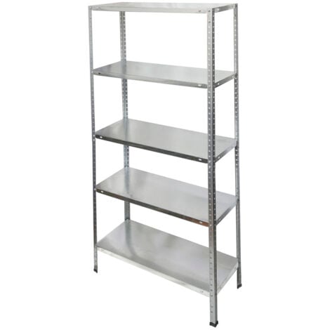 ORYX Estanteria Acero Galvanizado con 5 Baldas 150x75x30 cm. Baldas ajustables. Peso maximo 150 Kg.