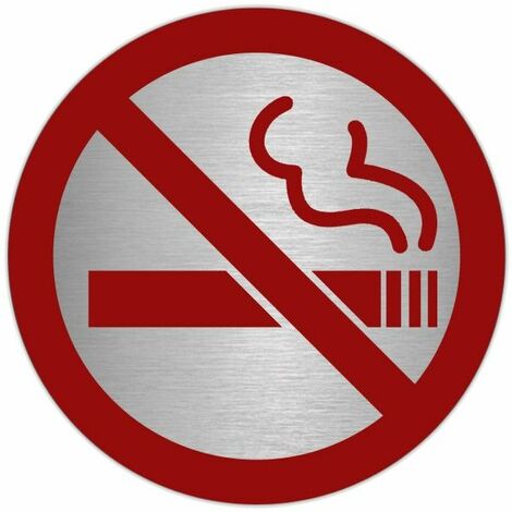 ORYX No Smoking Sticker Plate Stainless Steel Ø 7 cm.