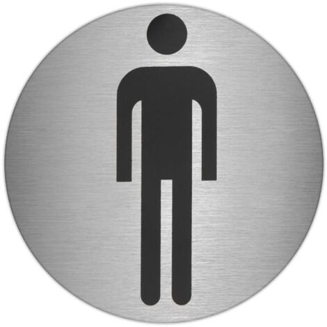 ORYX Placa Adhesiva Baño Hombre Acero Inoxidable Ø 7 cm.