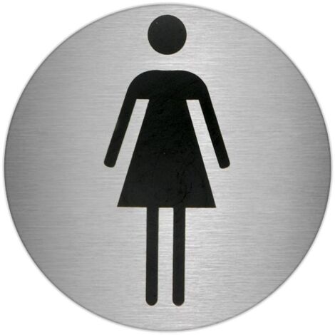 ORYX Placa Adhesiva Baño Mujer Acero Inoxidable Ø 7 cm.