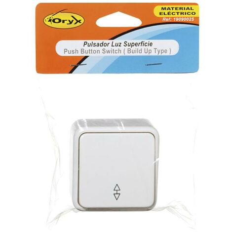 ORYX pulsador oryx luz superficie , Enchufe Pulsador oryx luz superficie- Pulsador para sobreponer.- Ideal para trabajos de electrónica.- Color blanco.