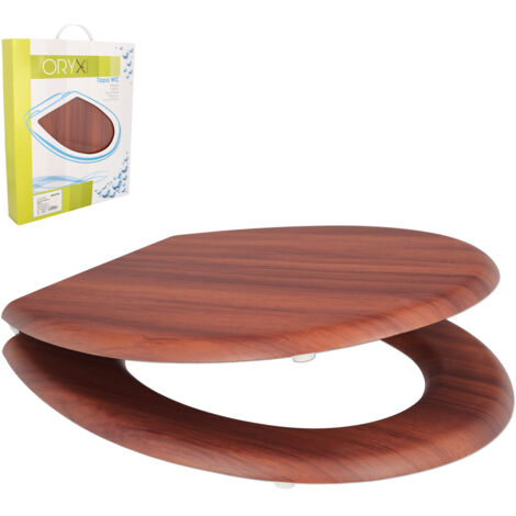 ORYX tapa wc  madera nogal , Asiento wc.- Acabado en madera.- Color madera nogal.- Compatible con la mayoría WC.- Articulo conocido como: asiento w.c. asien