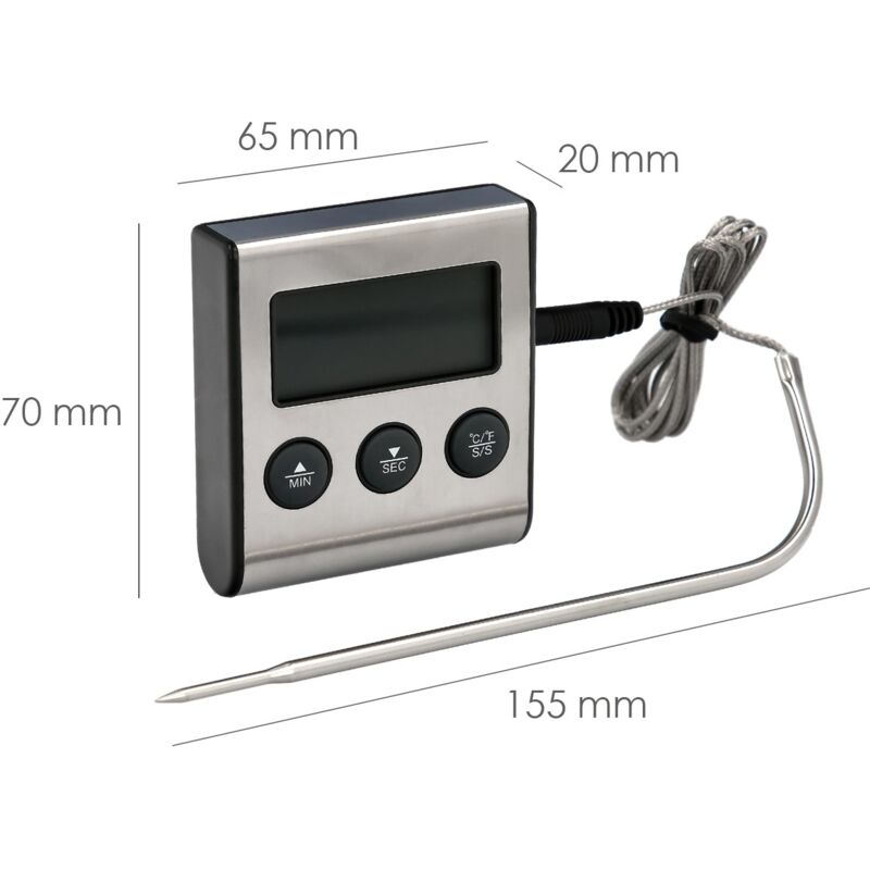 

Termometro digital cocina con sonda cableada y lector temperatura con soporte lectura instantanea termometro horno barbacoa