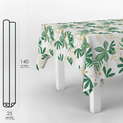 ORYX Tovaglia impermeabile in PVC antimacchia 140 cm. x 20 metri. Tagliabile per uso interno ed esterno