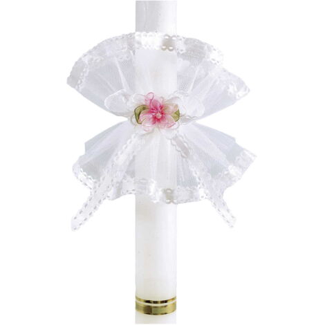 OS-20 Decoración de vela con flor rosa