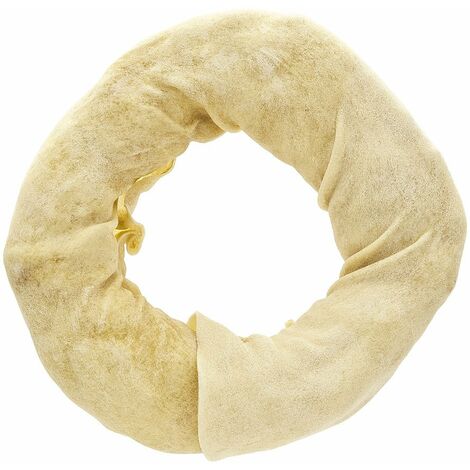 Os blanc en cuir naturel pour chiens en forme de donut diamètre 18 cm