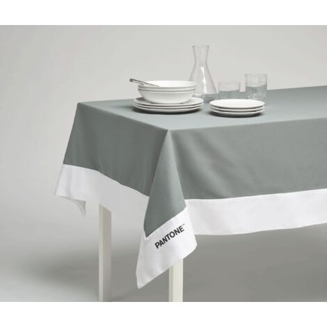 osama home PANTONE Tovaglia Rettangolare 8 Posti 140x240 cm, 100% Cotone 220 gr. - Grigio