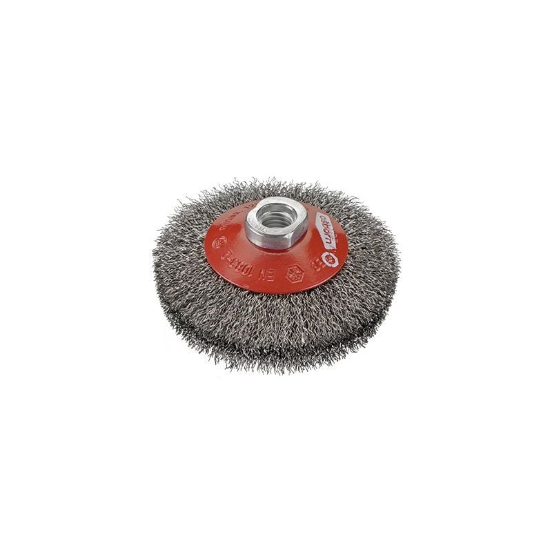 Brosse conique en acier ondulé avec écrou M14 et garniture ø 0,30 mm (115x10x30) Osborn 0002513161