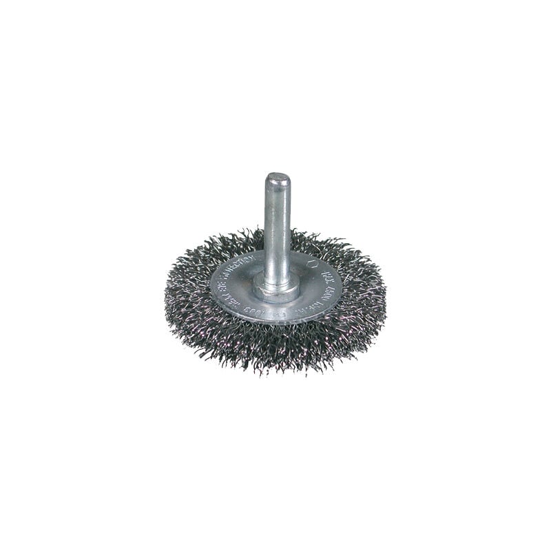 Image of 0008600010 - Spazzola circolare ondulata in acciaio ottonato con gambo da 6 mm e filamento ø 0,30 mm (100x12x22) - Osborn